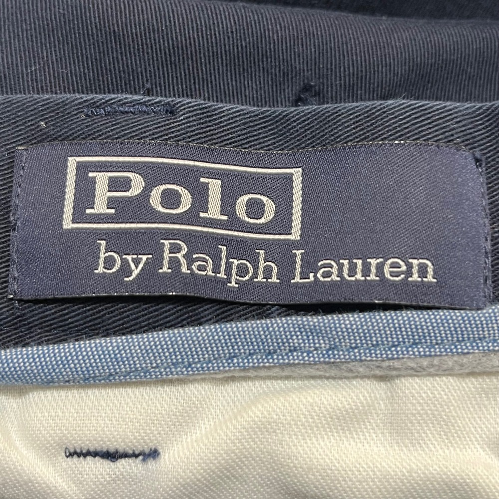 Polo By Ralph Lauren Navy Blue Chino Flat Front Shorts Preppy Classic Size 42 - Picture 4 of 7